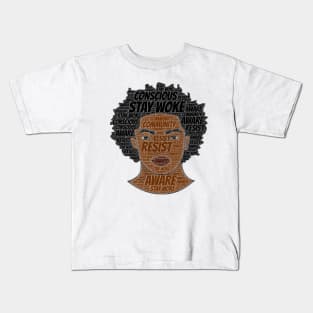 Black Strong Woke Melanin King Kids T-Shirt